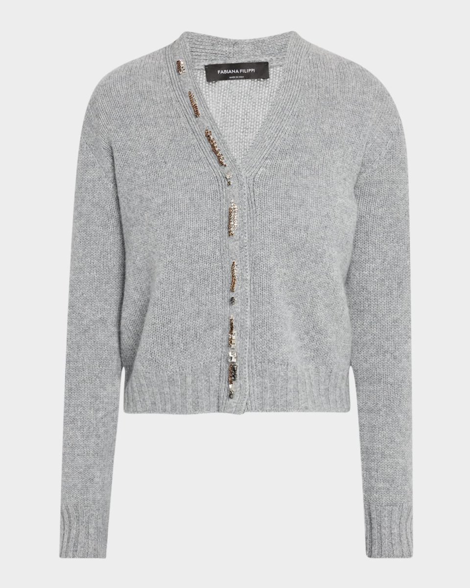 Crystal-Embellished Knit Cardigan